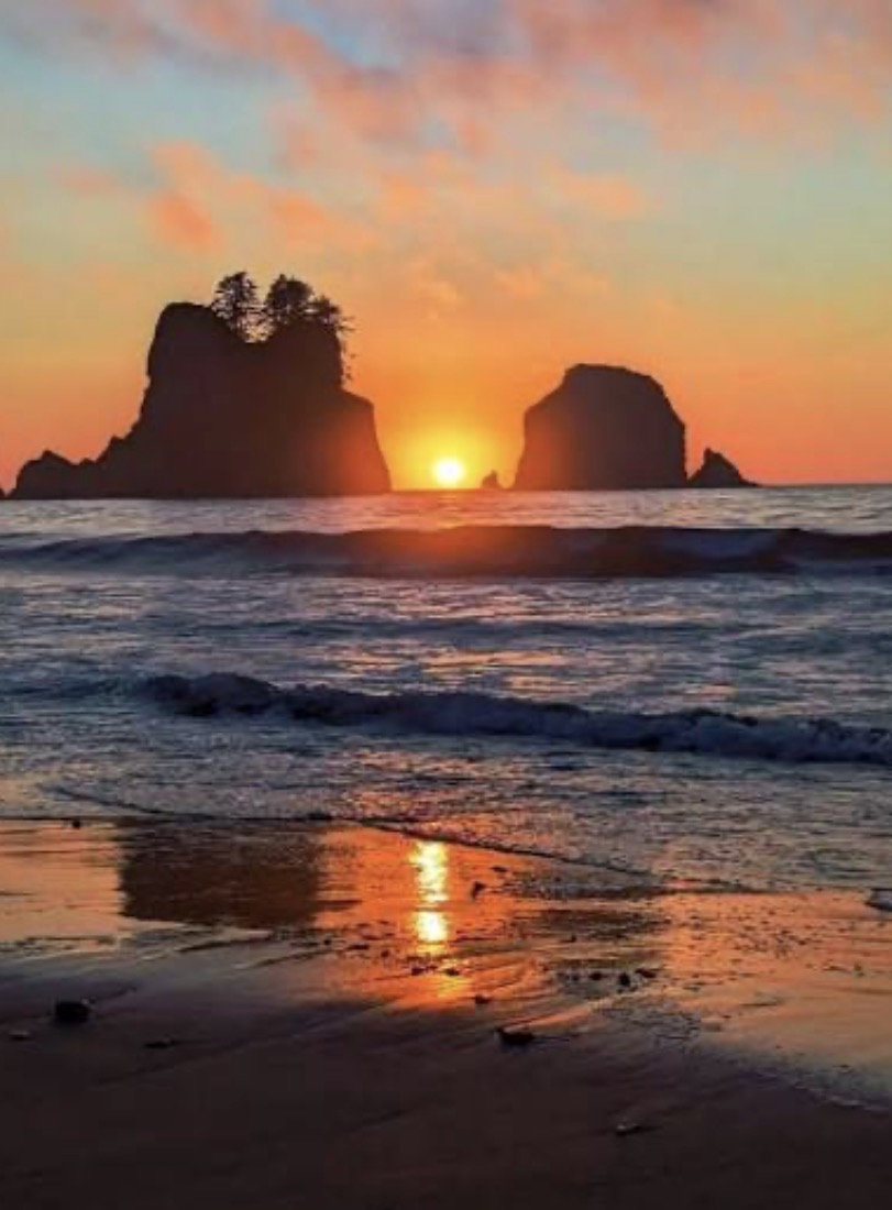 Sunset between coastal rock formations, photographed last season by the KYS crew